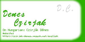 denes czirjak business card